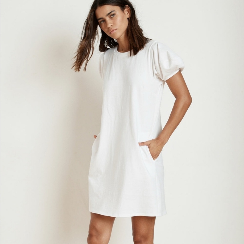 Velvet Mollie cotton puffed sleeve white dress